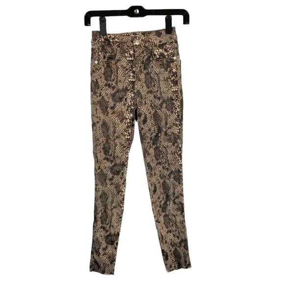 Free People We The Free Snakeskin Skinny Jeans Raw Hem Size 24 - Picture 2 of 9